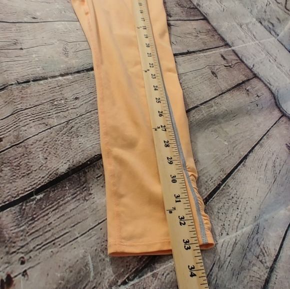 Free People Orange Active Ruched Cuff Leggings Reflective Large - Picture 9 of 10